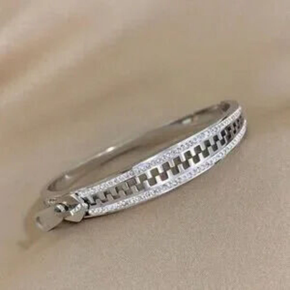 Silver Stainless Steel Zipper Design Bracelet Tarnish Resistant